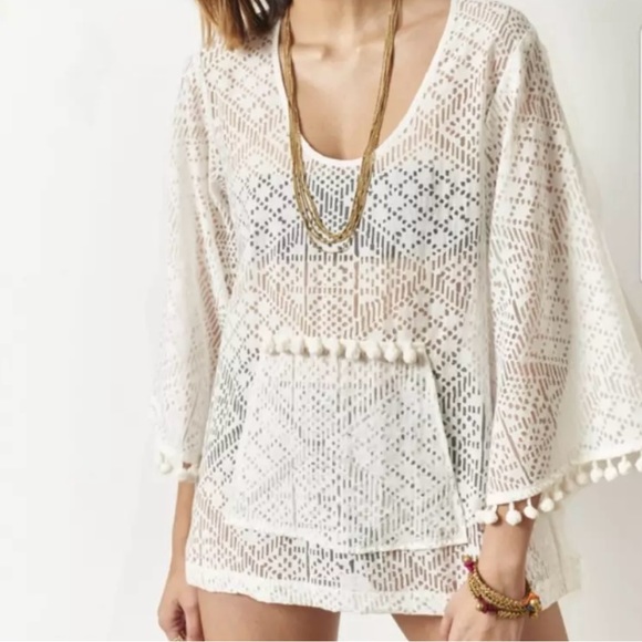 Anthropologie Corey Lynn Calter Pom Pom Cover Up - Picture 2 of 4